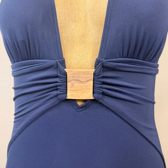 VINCE CAMUTO 1PC HALTER TIE SWIMSUIT IN NAVY - Picture 5 of 9